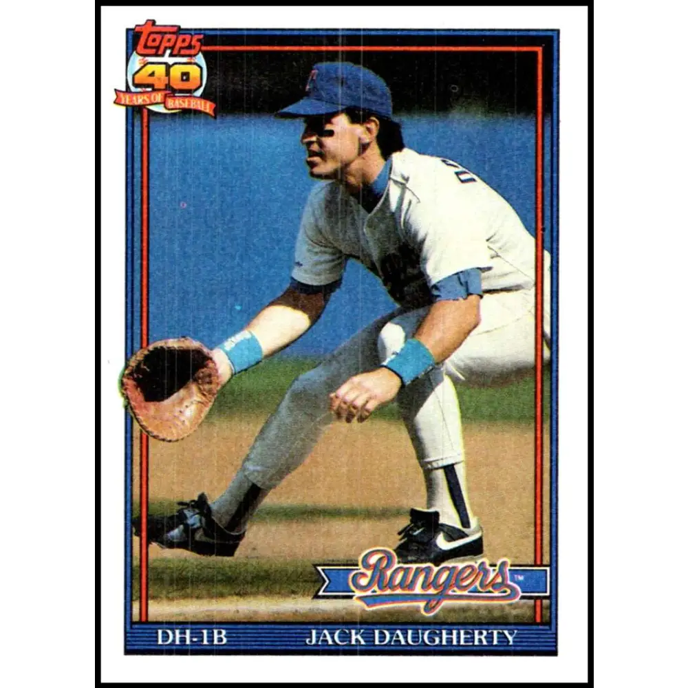 1991 Topps #622 Jack Daugherty NM-MT Texas Rangers Baseball Card Image 1