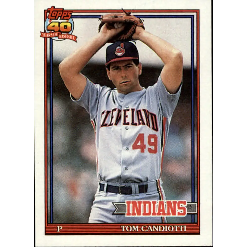 1991 Topps #624 Tom Candiotti NM-MT Cleveland Indians Baseball Card Image 1