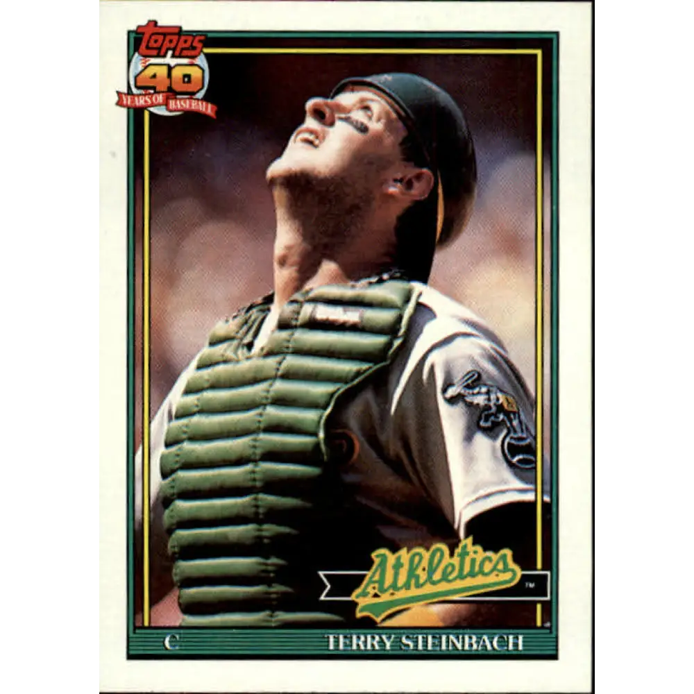 1991 Topps #625 Terry Steinbach NM-MT Oakland Athletics Baseball Card Image 1