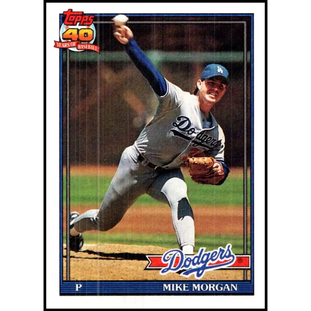 1991 Topps #631 Mike Morgan NM-MT Los Angeles Dodgers Baseball Card Image 1