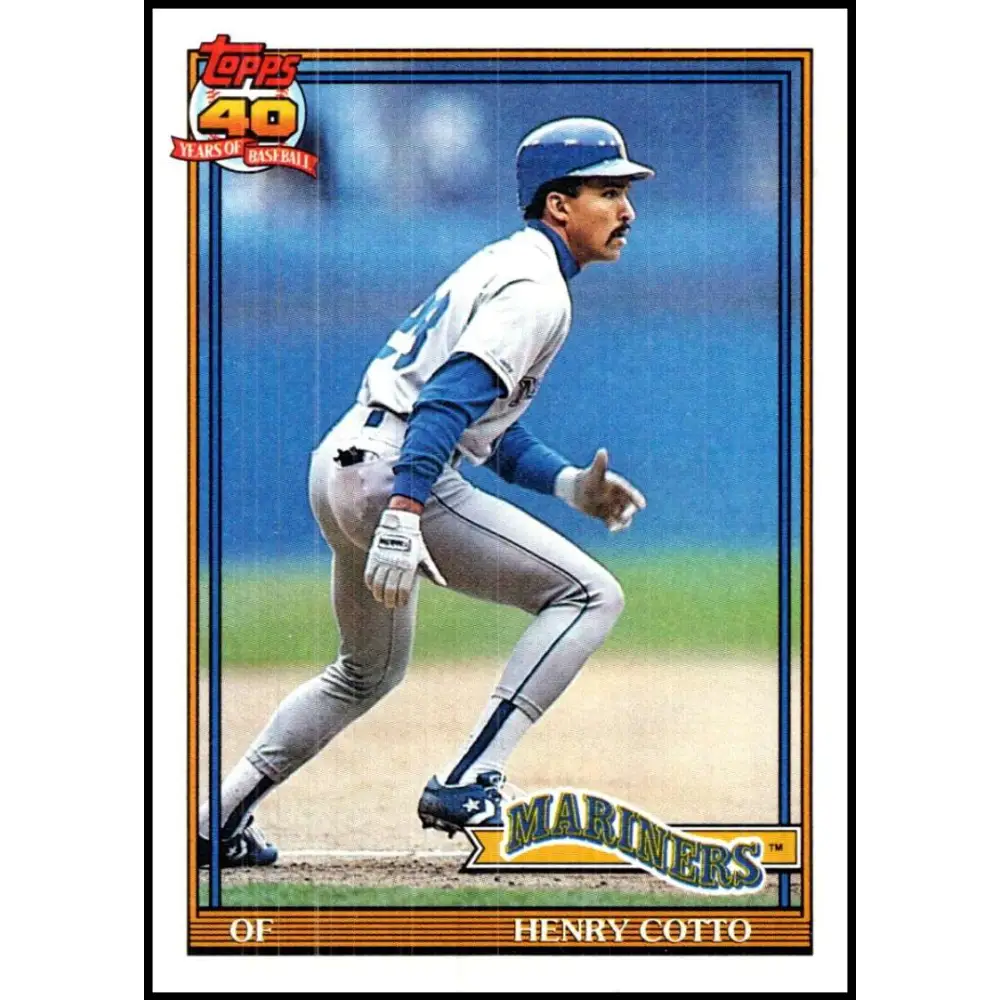 1991 Topps #634 Henry Cotto NM-MT Seattle Mariners Baseball Card Image 1