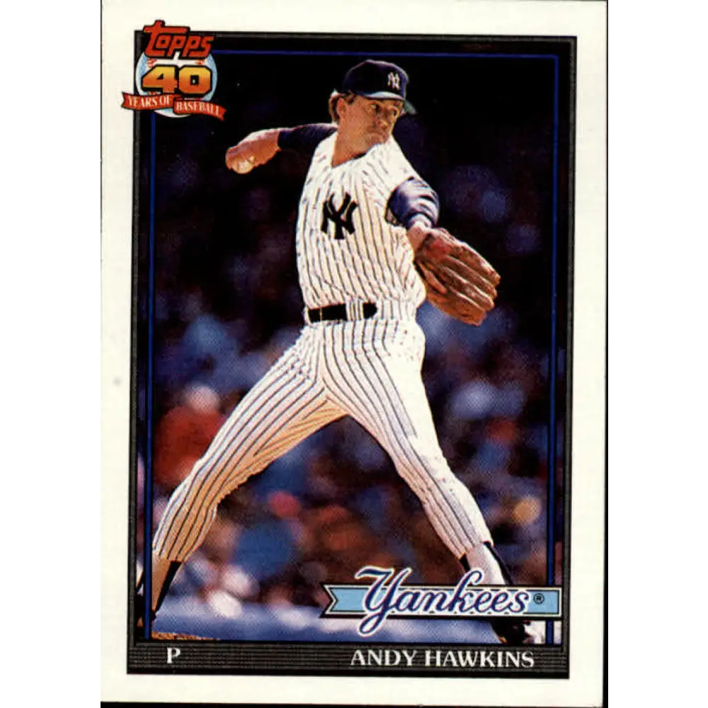 1991 Topps #635 Andy Hawkins NM-MT New York Yankees Baseball Card Image 1