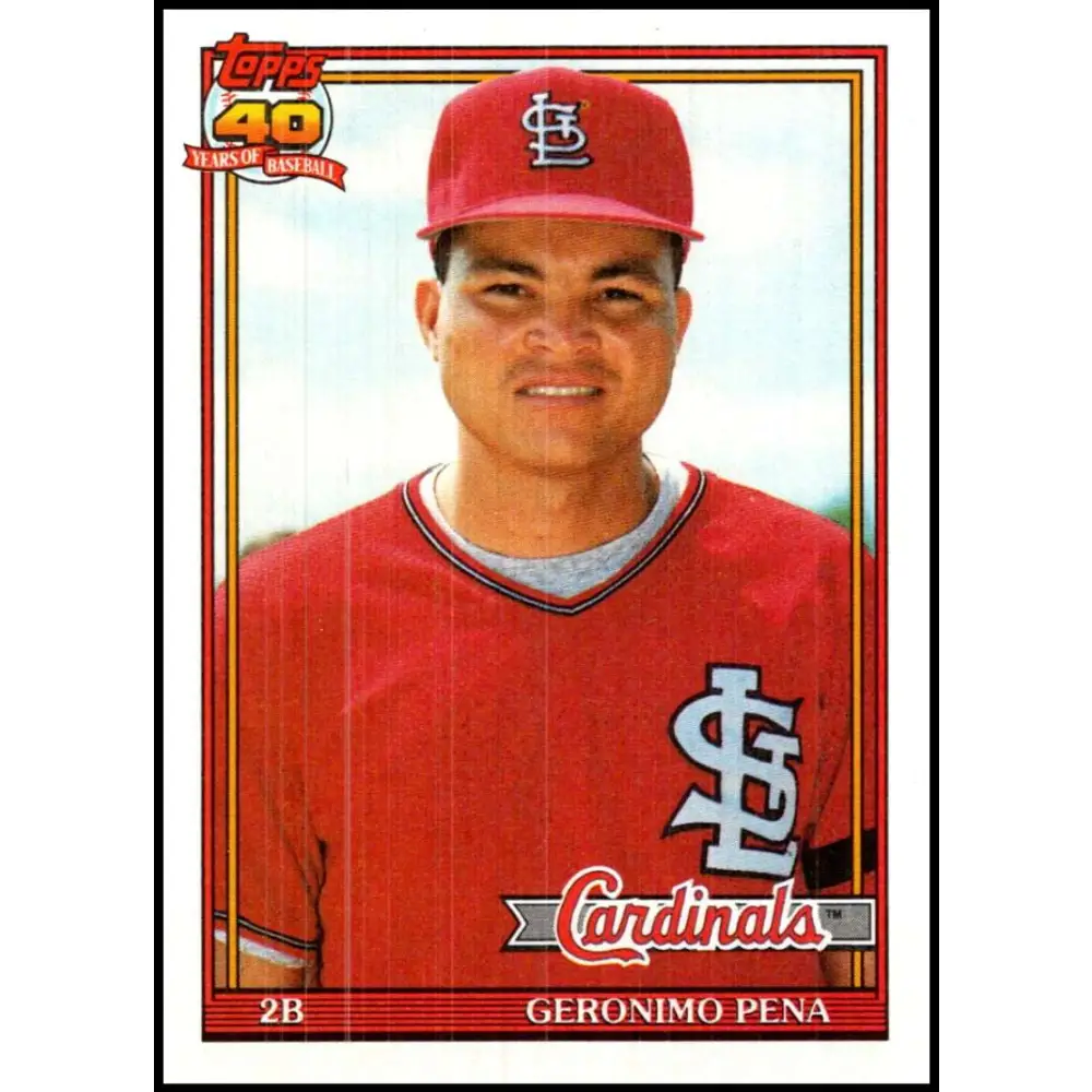 1991 Topps #636 Geronimo Pena NM-MT St. Louis Cardinals Baseball Card Image 1