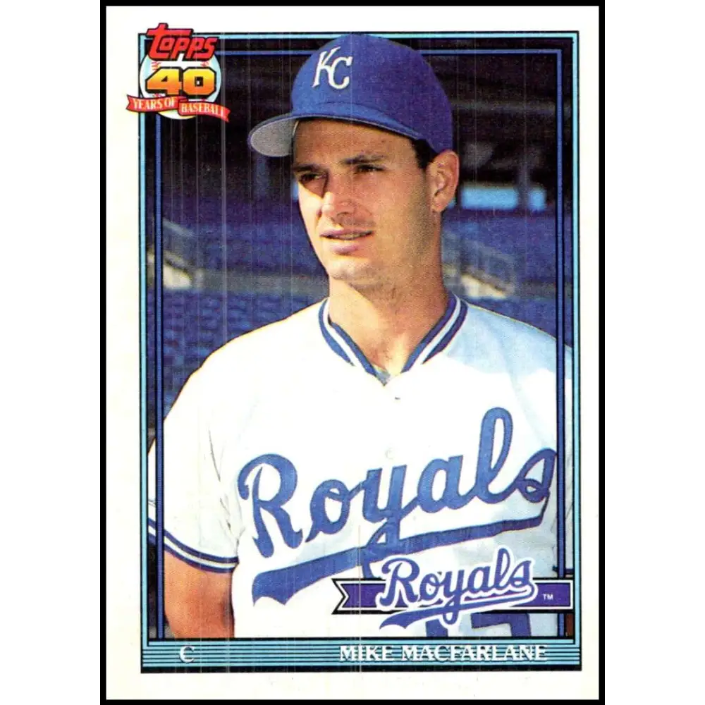 1991 Topps #638 Mike Macfarlane NM-MT Kansas City Royals Baseball Card Image 1