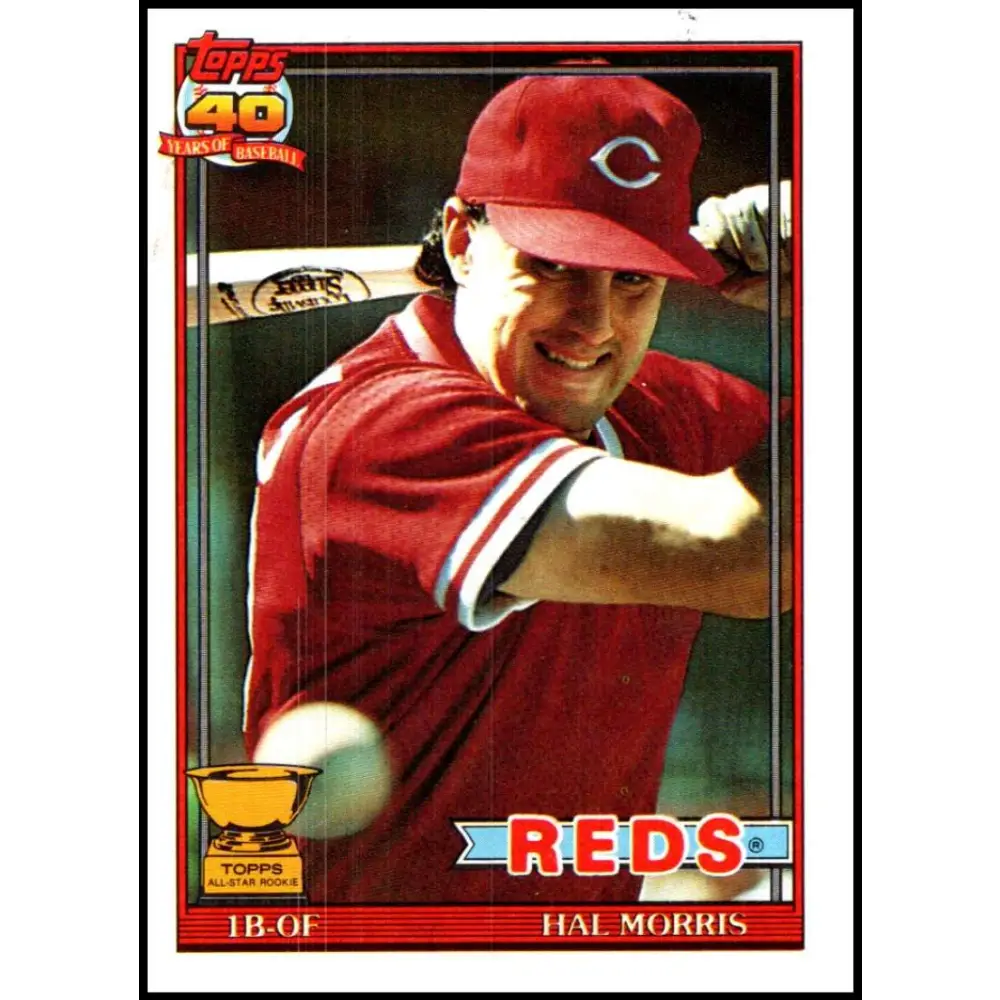 1991 Topps #642 Hal Morris NM-MT Cincinnati Reds Baseball Card Image 1