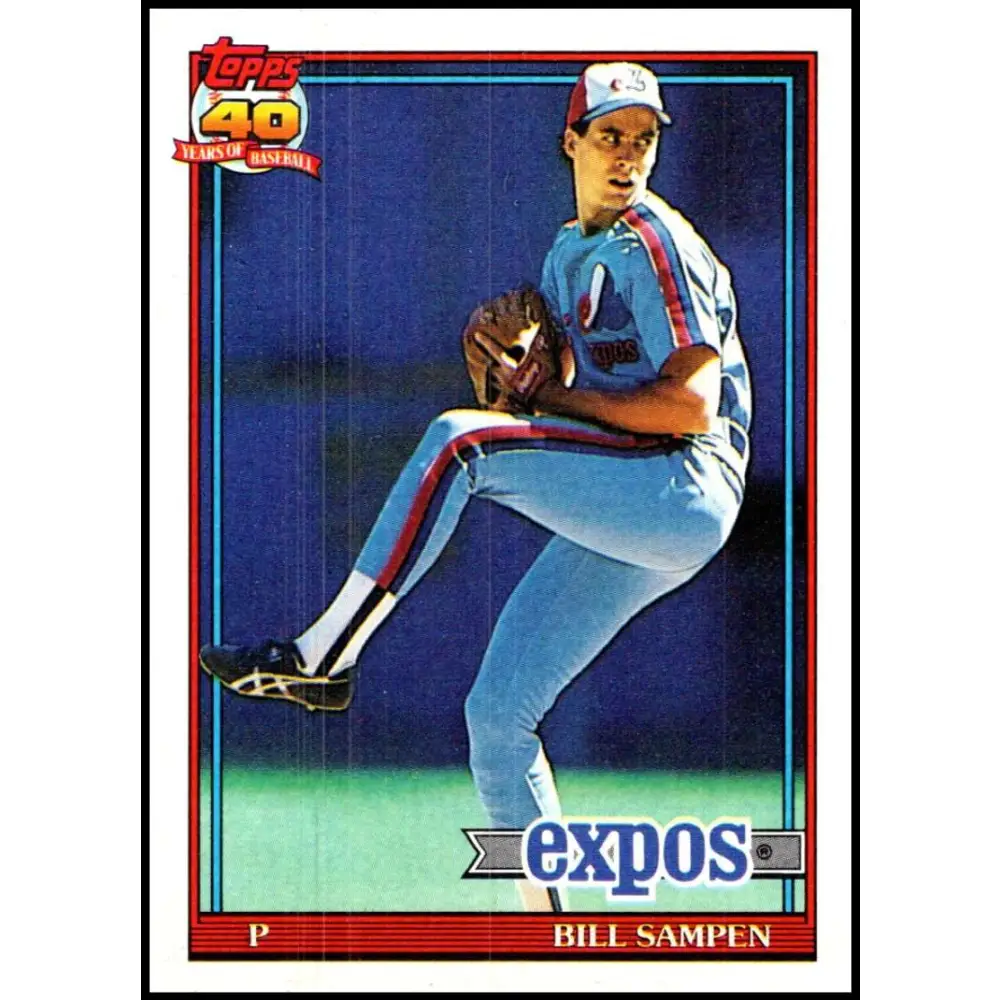 1991 Topps #649 Bill Sampen NM-MT Montreal Expos Baseball Card Image 1