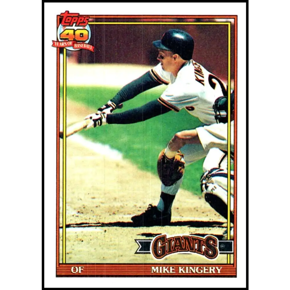 1991 Topps #657 Mike Kingery NM-MT San Francisco Giants Baseball Card Image 1