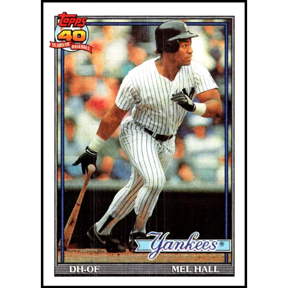 1991 Topps #738 Mel Hall NM-MT New York Yankees Baseball Card Image 1