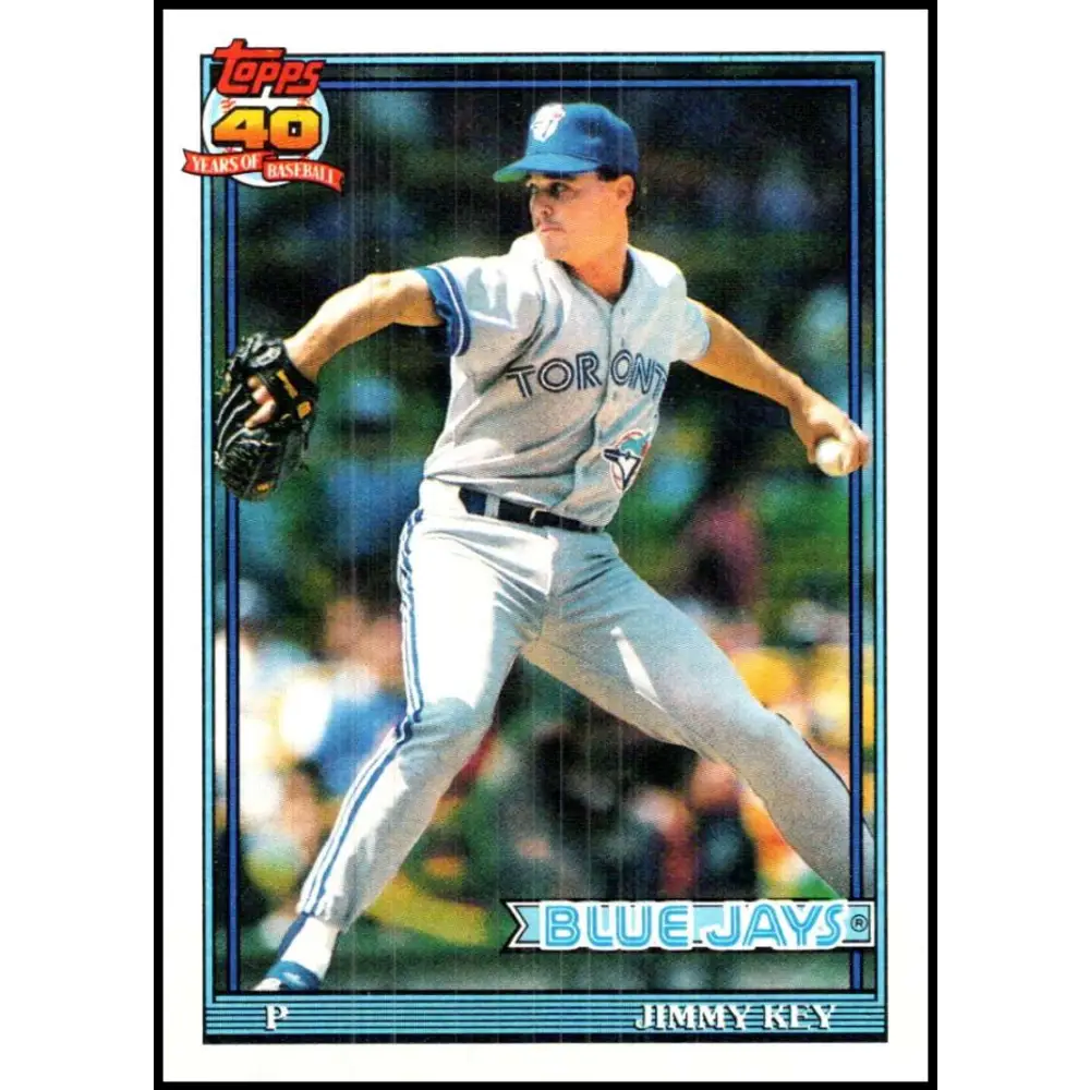 1991 Topps #741 Jimmy Key NM-MT Toronto Blue Jays Baseball Card Image 1