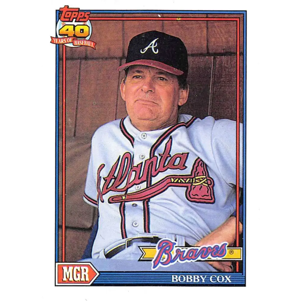 1991 Topps #759 Bobby Cox NM-MT Atlanta Braves Baseball Card Image 1