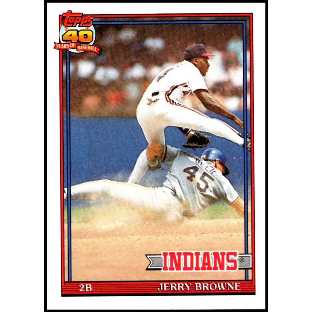 1991 Topps #76 Jerry Browne NM-MT Cleveland Indians Baseball Card Image 1