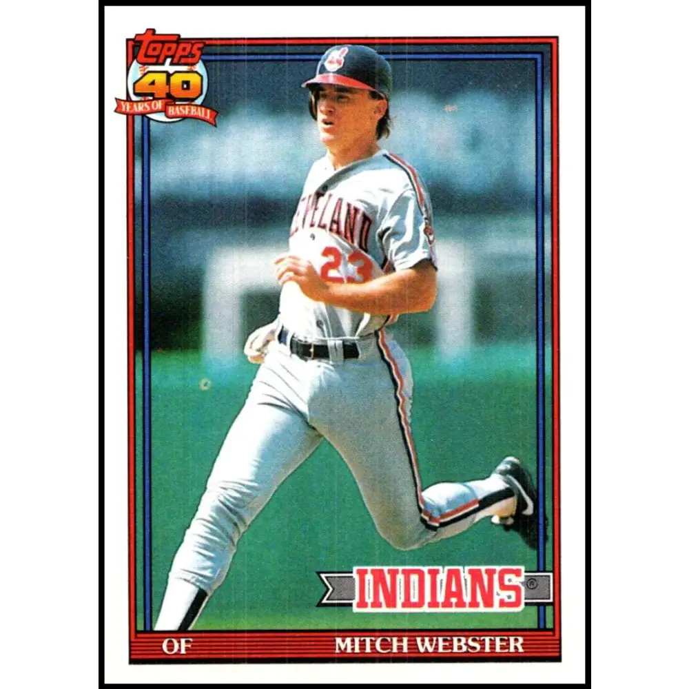 1991 Topps #762 Mitch Webster NM-MT Cleveland Indians Baseball Card Image 1
