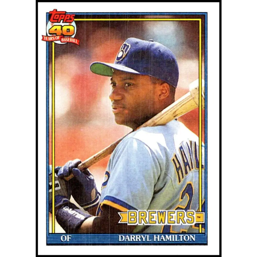 1991 Topps #781 Darryl Hamilton NM-MT Milwaukee Brewers Baseball Card Image 1