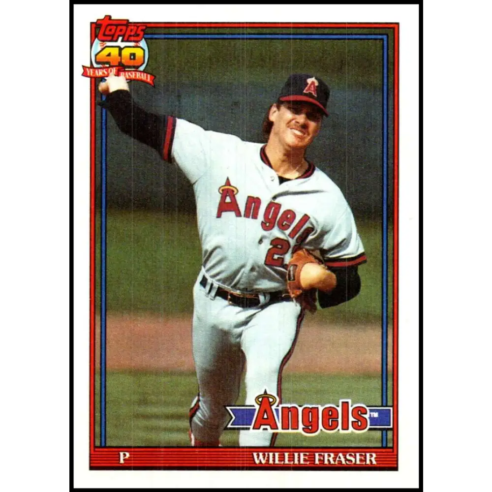 1991 Topps #784 Willie Fraser NM-MT California Angels Baseball Card Image 1