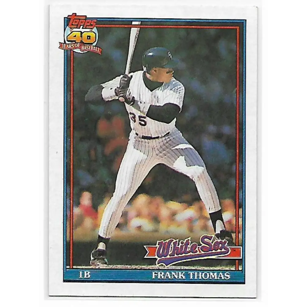 1991 Topps #79 Frank Thomas NM-MT Chicago White Sox Baseball Card Image 1