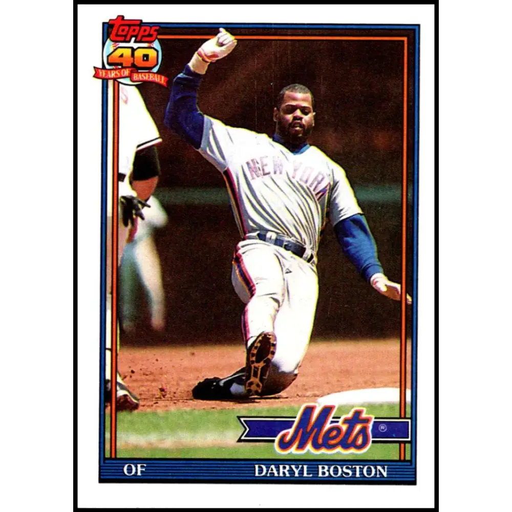 1991 Topps #83 Daryl Boston NM-MT New York Mets Baseball Card Image 1