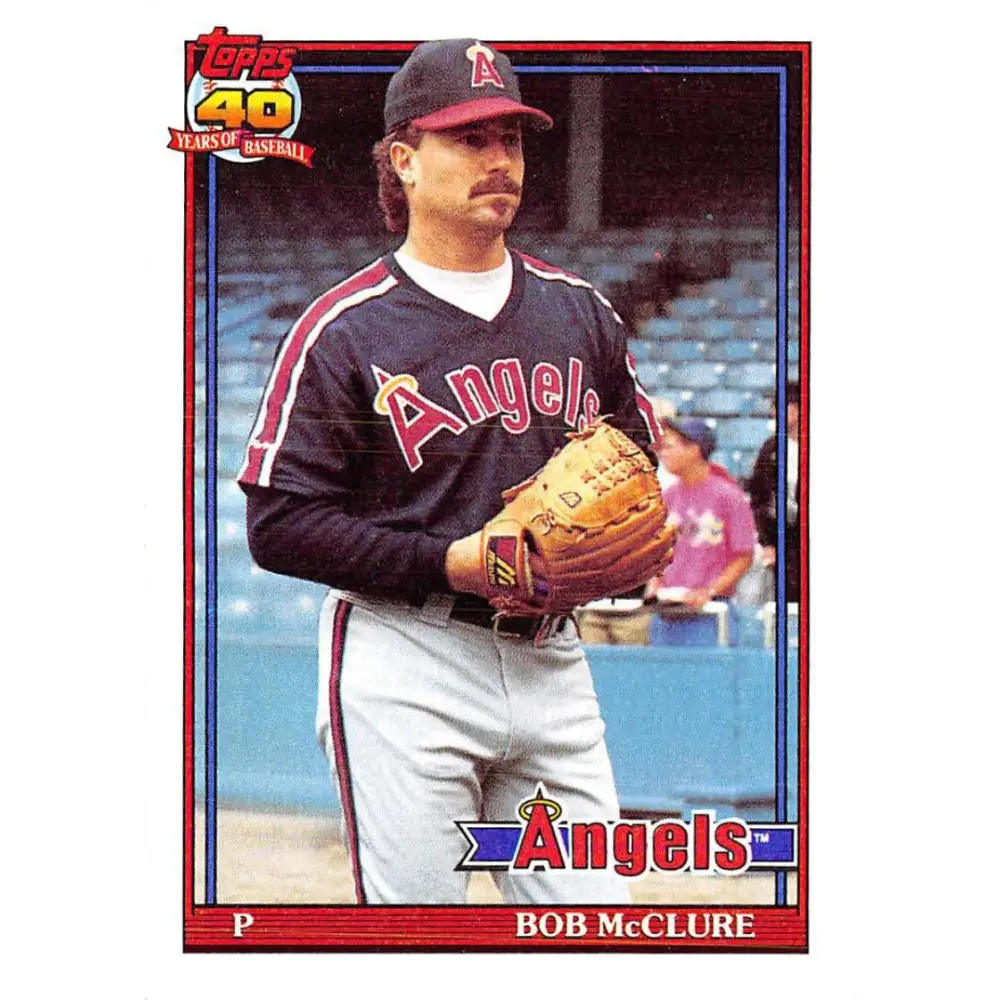 1991 Topps #84 Bob McClure NM-MT California Angels Baseball Card Image 1