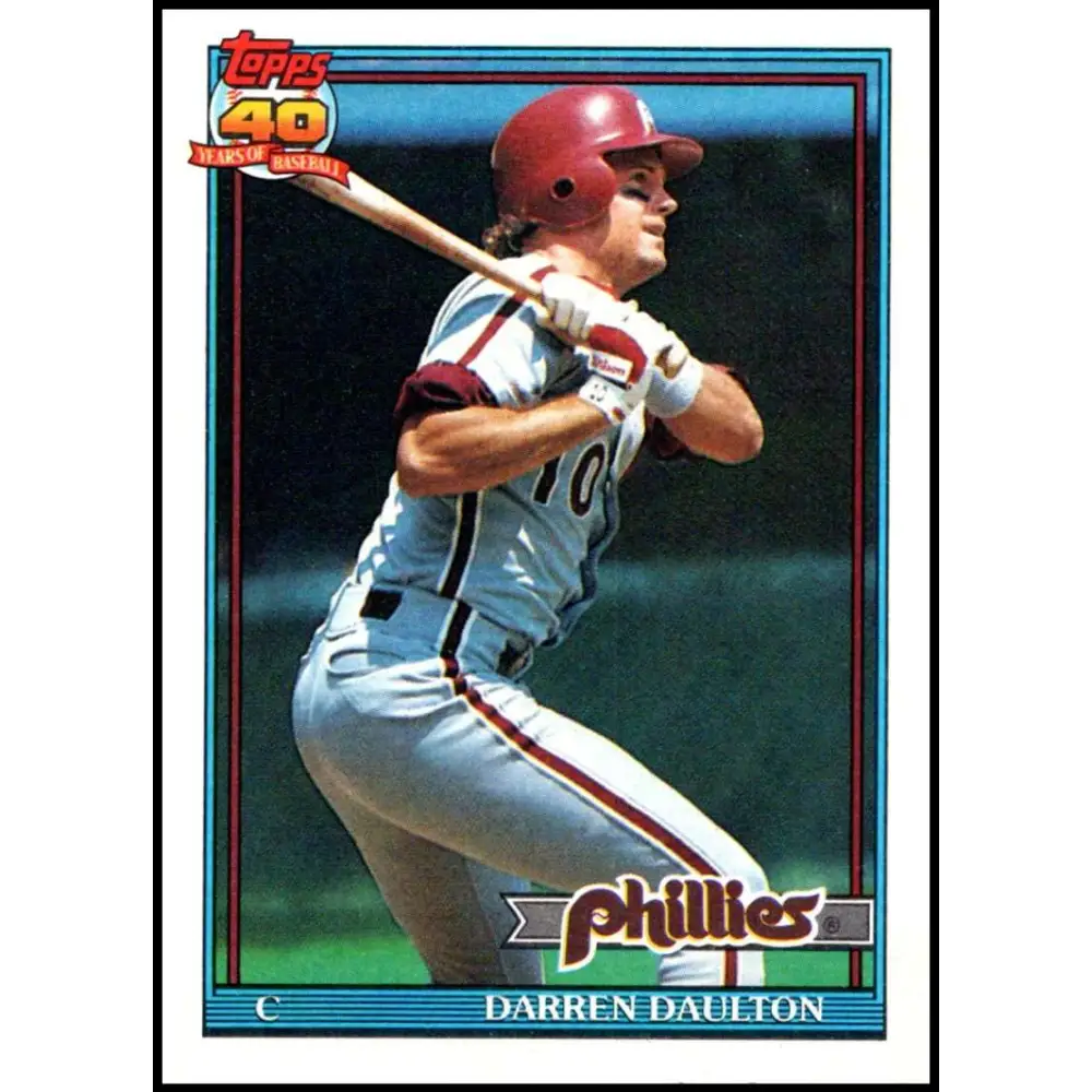 1991 Topps #89 Darren Daulton NM-MT Philadelphia Phillies Baseball Card Image 1