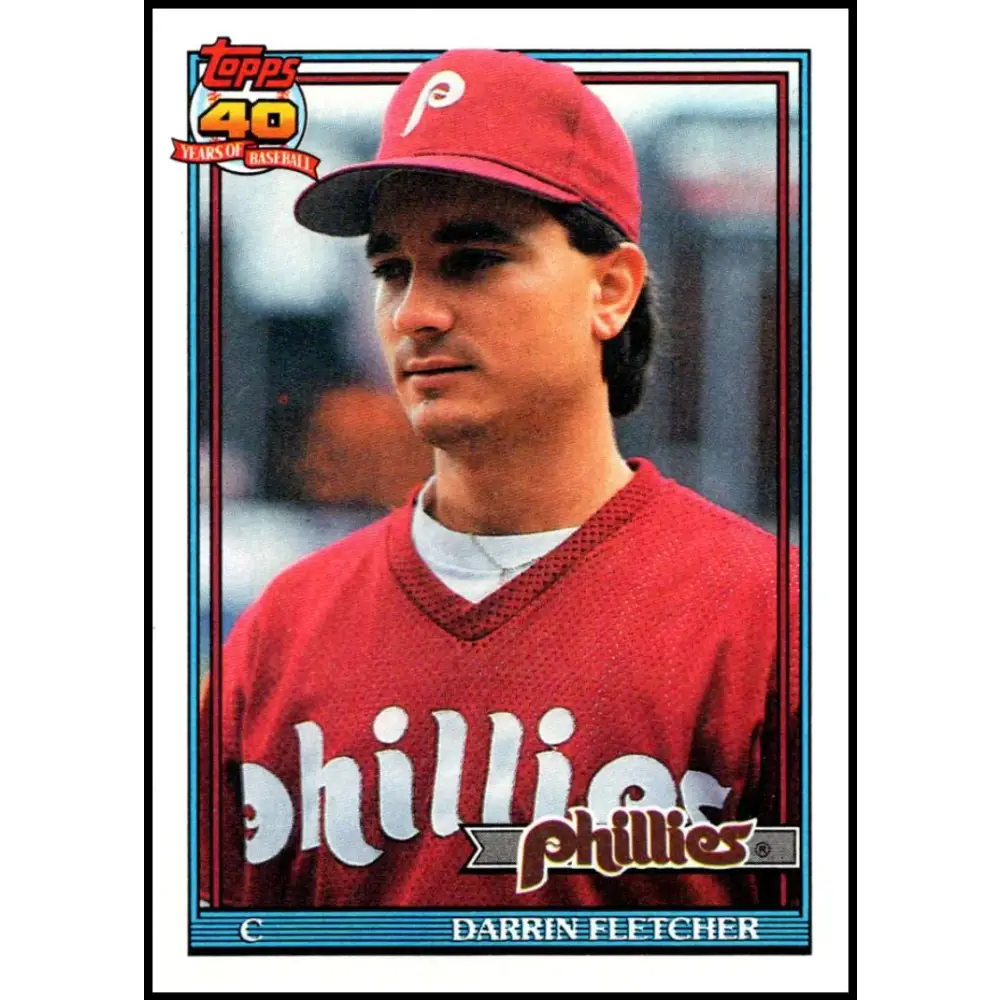 1991 Topps #9 Darrin Fletcher NM-MT Philadelphia Phillies Baseball Card Image 1