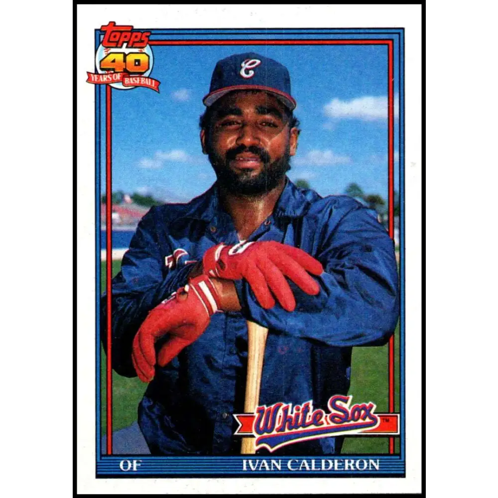 1991 Topps #93 Ivan Calderon NM-MT Chicago White Sox Baseball Card Image 1