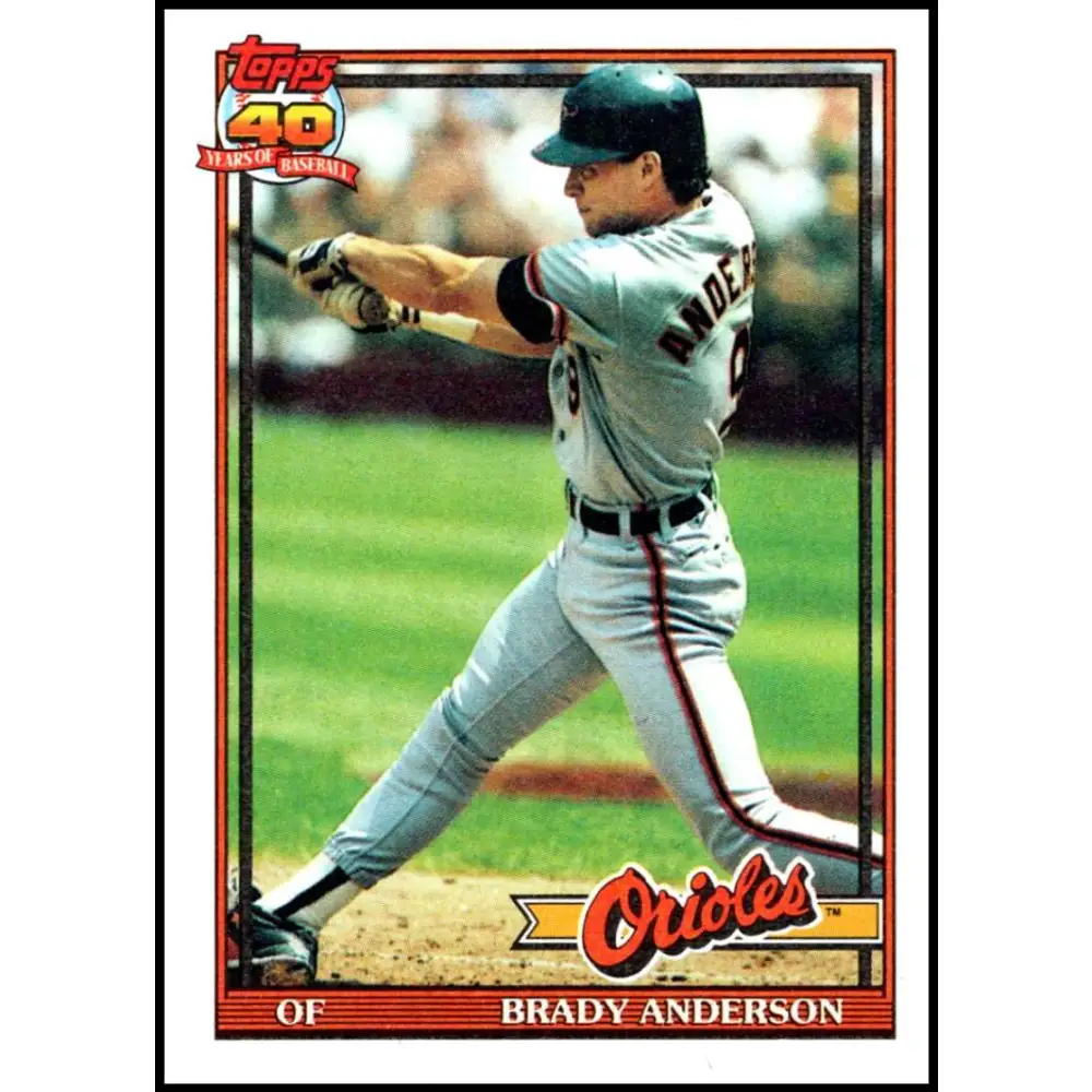 1991 Topps #97 Brady Anderson NM-MT Baltimore Orioles Baseball Card Image 1