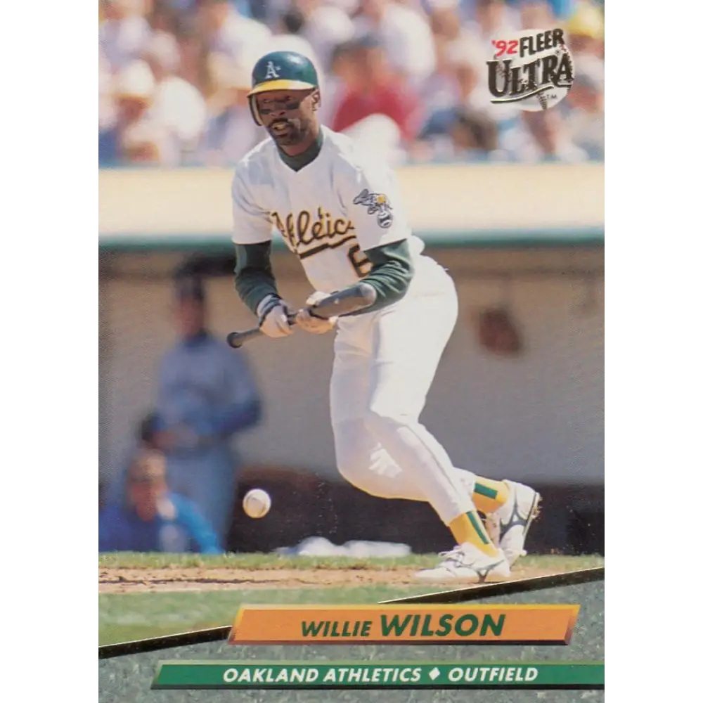 1992 Fleer Ultra #429 Willie Wilson NM-MT Oakland Athletics Baseball Card Image 2