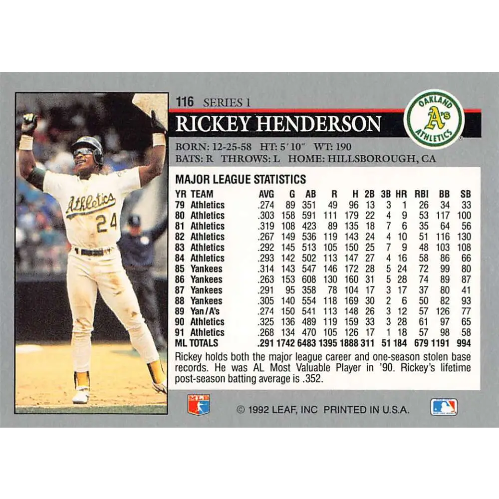 1992 Leaf #118 Junior Felix NM-MT California Angels Baseball Card Image 2