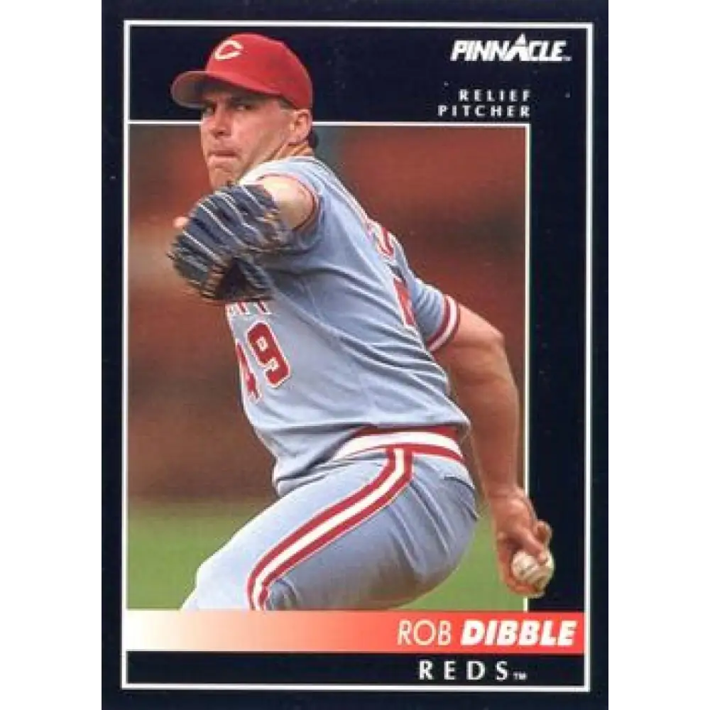 1992 Pinnacle #180 Rob Dibble EX Cincinnati Reds Baseball Card Image 1