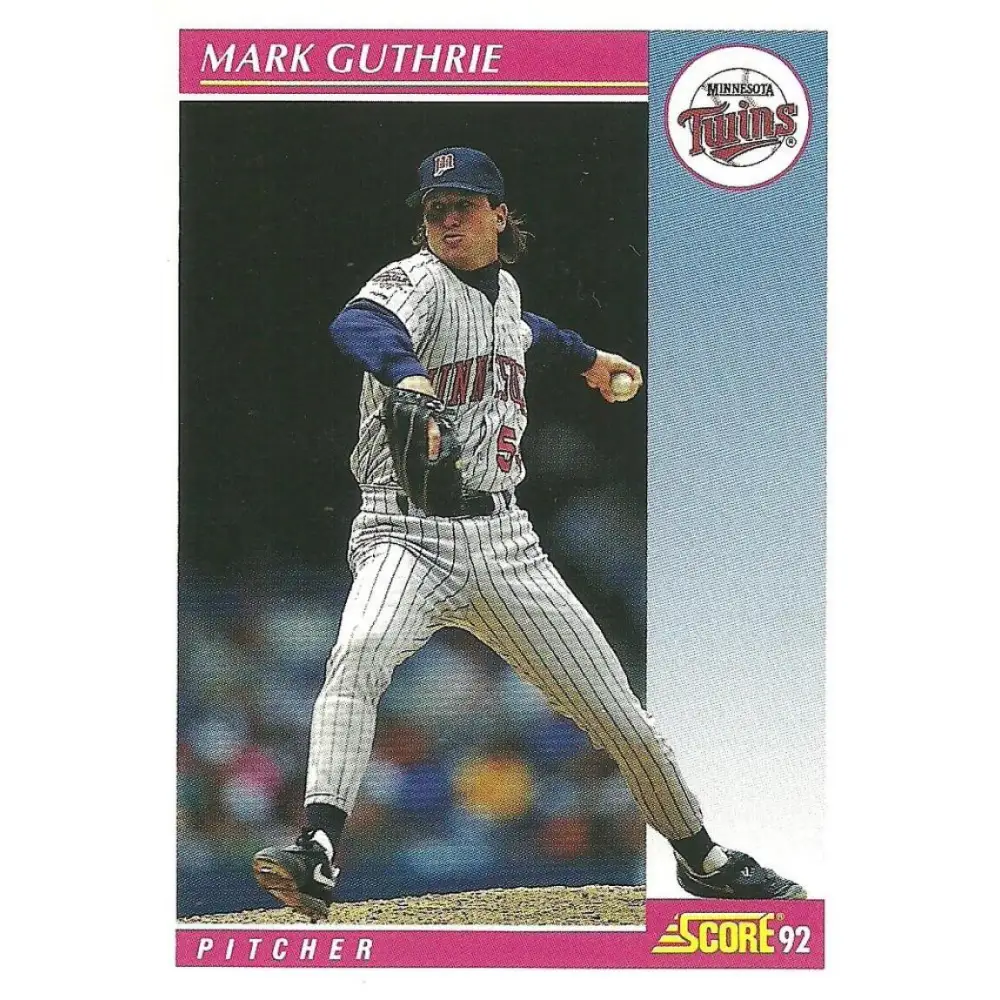 1992 Score #164 Mark Guthrie NM-MT Minnesota Twins Baseball Card Image 1