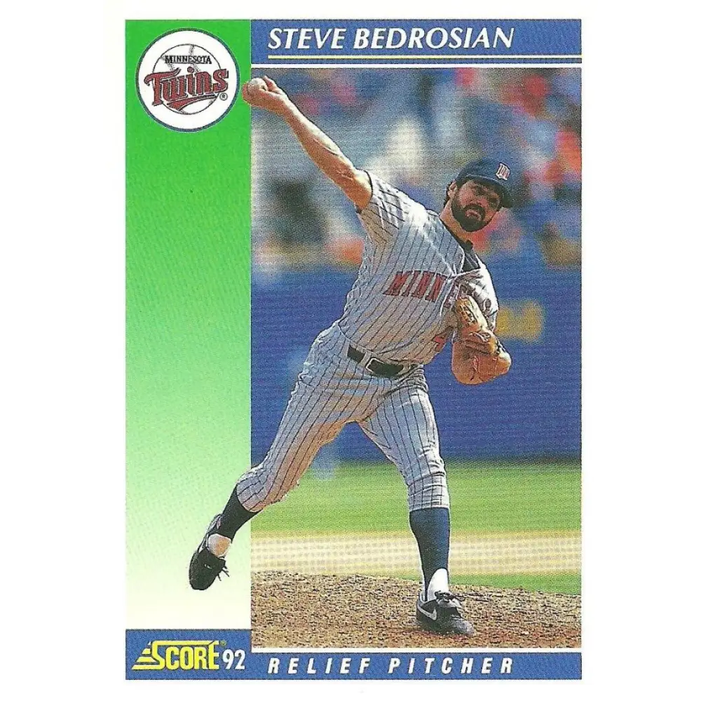 1992 Score #17 Steve Bedrosian NM-MT Minnesota Twins Baseball Card Image 1