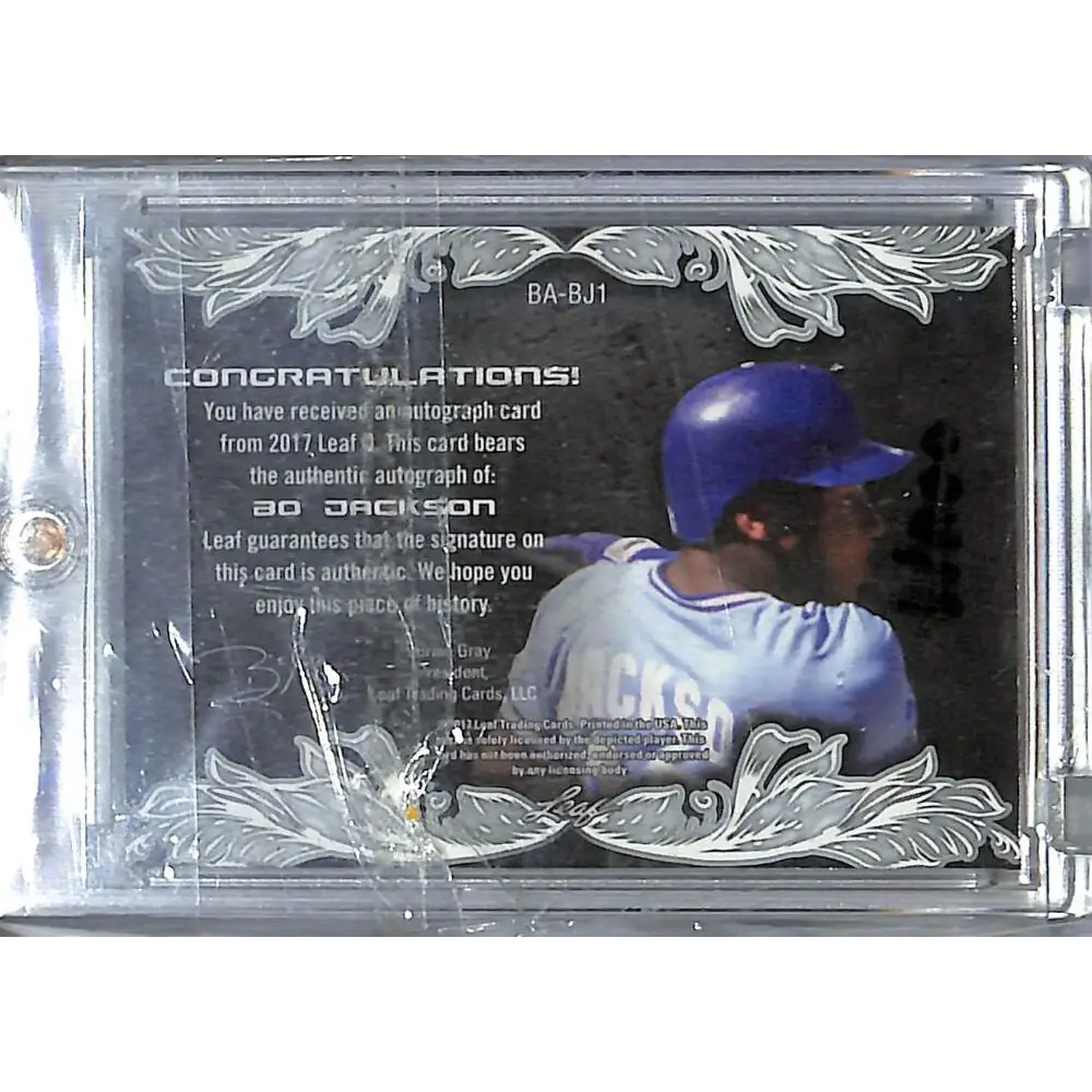 2017 Leaf Q #BA-BJ1 Bo Jackson NM-MT Auto Image 2