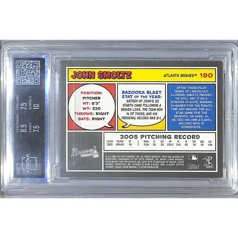 2020 Topps Archives #190 John Smoltz NM-MT Auto 1/1 Atlanta Braves Image 2