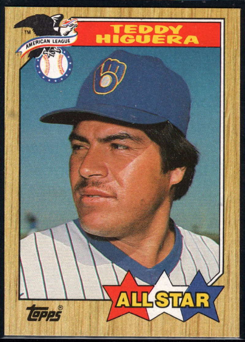 1987 Topps #615 Teddy Higuera EX Excellent Milwaukee Brewers Baseball Card Image 1