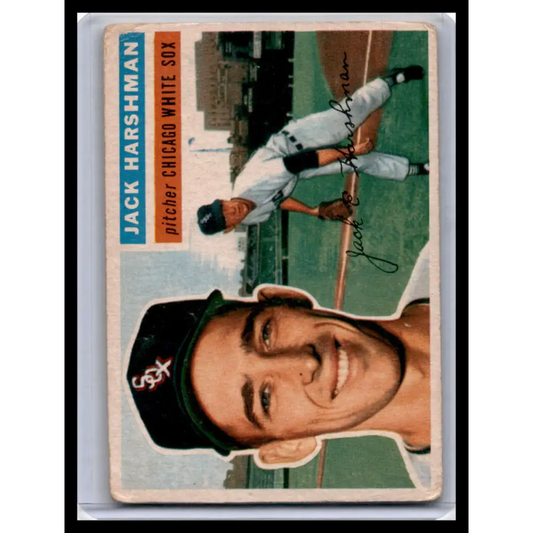1956 Topps #29a Jack Harshman White Back P Baseball Card Image 1