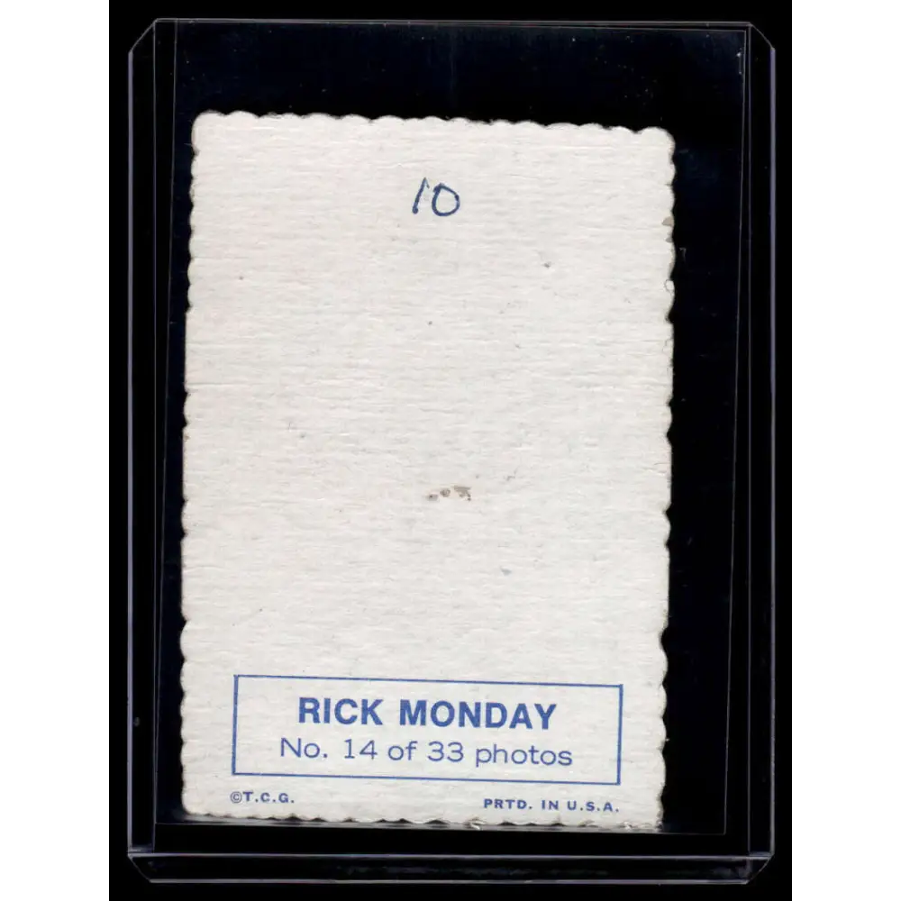 1969 Topps #14 Rick Monday EX Oakland Athletics Baseball Card Image 2