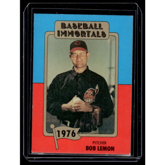 1980 SSPC HOF #155 Bob Lemon Cleveland Indians NM-MT Baseball Card Image 1
