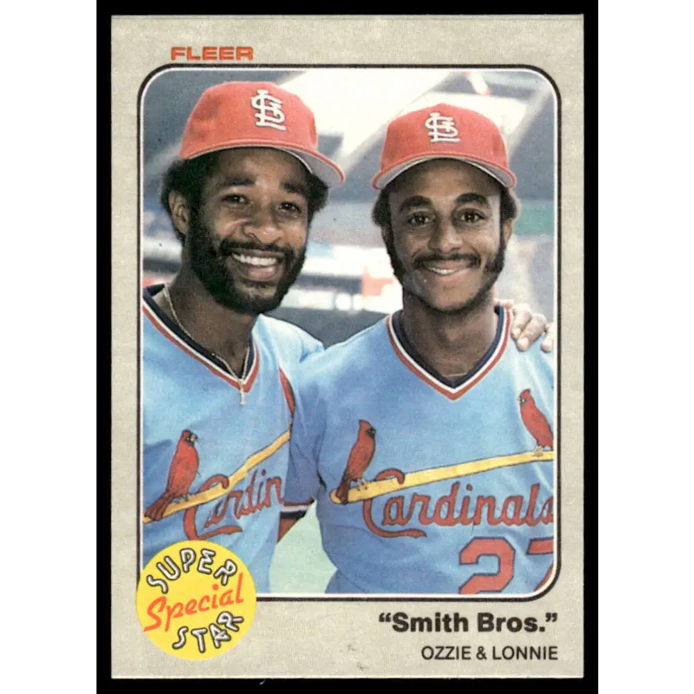 1983 Fleer #636 Ozzie Smith / Lonnie Smith SSS EX/NM St. Louis Cardinals Baseball Card Image 1