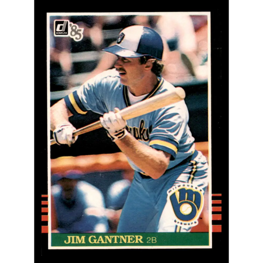 1985 Donruss #229 Jim Gantner Excellent Baseball Card Image 1