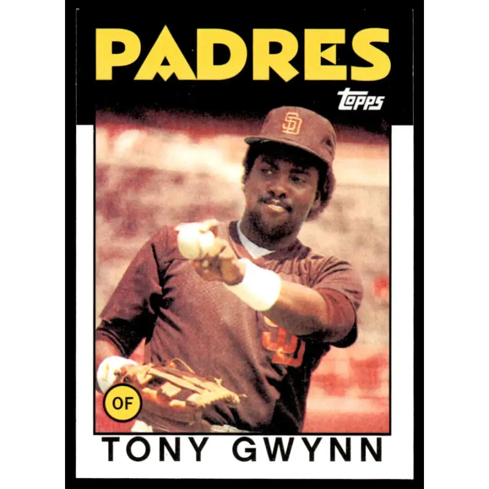 1986 Topps #10 Tony Gwynn NM/MT San Diego Padres Baseball Card Image 1