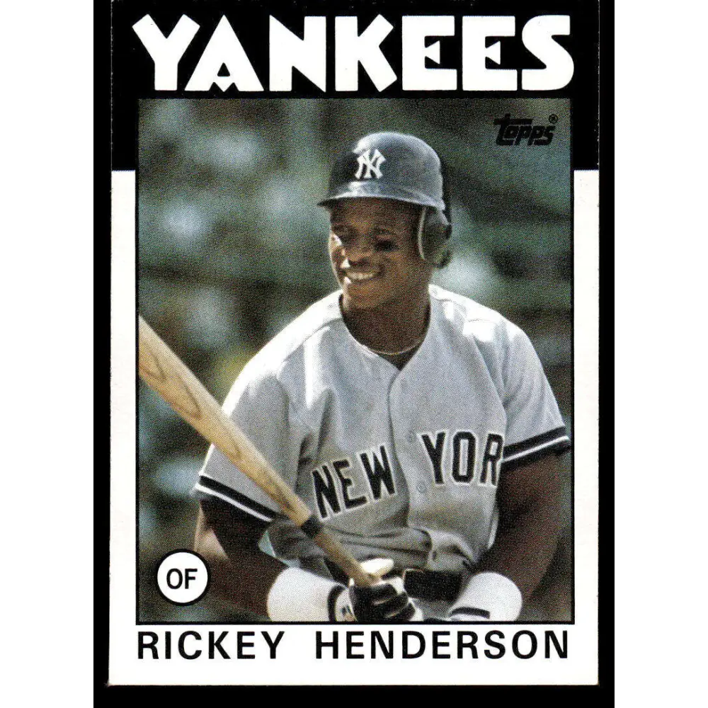 1986 Topps #500 Rickey Henderson NM-MT New York Yankees Baseball Card Image 1