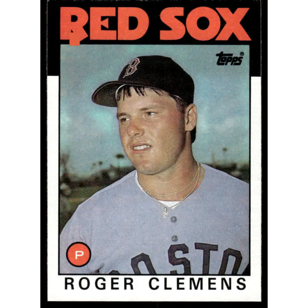 1986 Topps #661 Roger Clemens EX/NM Boston Red Sox Baseball Card Image 1