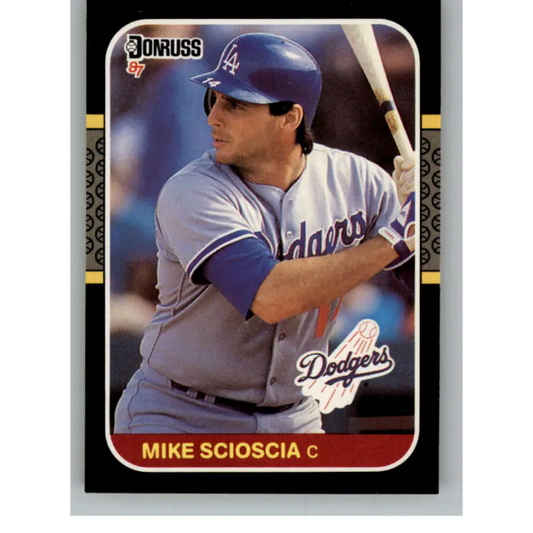 1987 Donruss #130 Mike Scioscia EX Excellent Los Angeles Dodgers Baseball Card  Image 1
