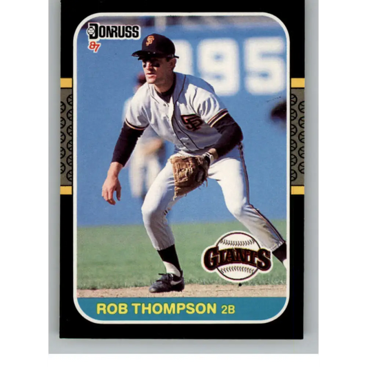 1987 Donruss #145 Robby Thompson EX Excellent RC Rookie San Francisco Giants Baseball Card  Image 1