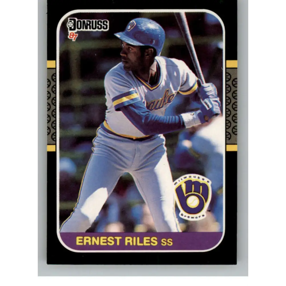 1987 Donruss #151 Ernest Riles EX Excellent Milwaukee Brewers Baseball Card  Image 1