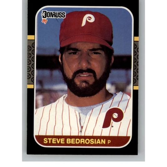 1987 Donruss #185 Steve Bedrosian EX Excellent Philadelphia Phillies Baseball Card  Image 1