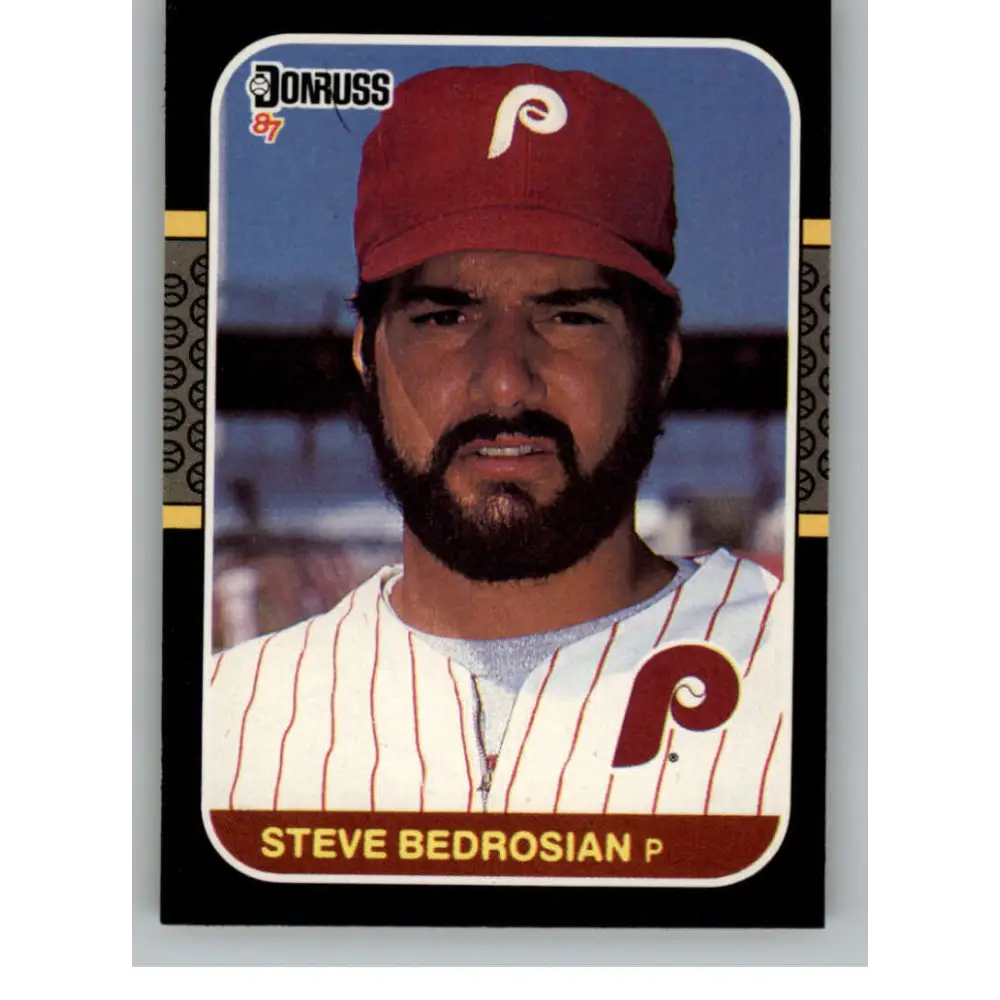 1987 Donruss #185 Steve Bedrosian EX Philadelphia Phillies Baseball Card Image 1