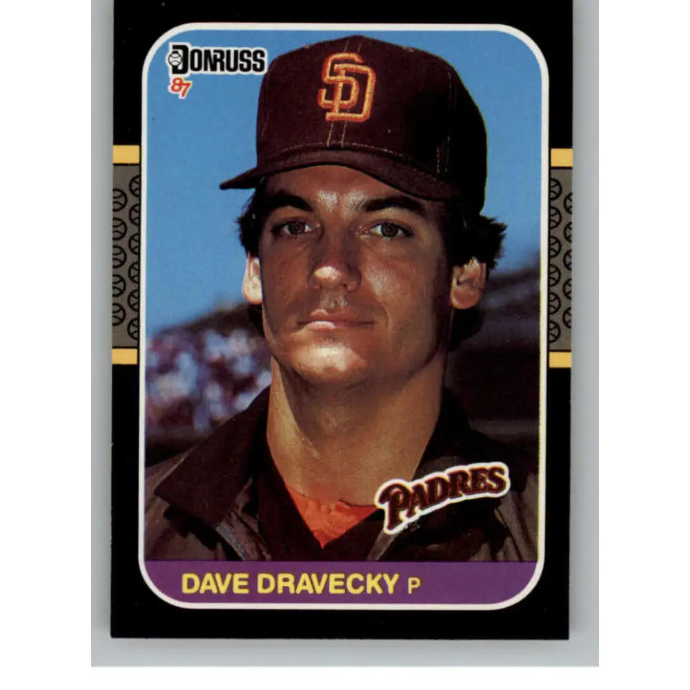 1987 Donruss #187 Dave Dravecky EX San Diego Padres Baseball Card Image 1