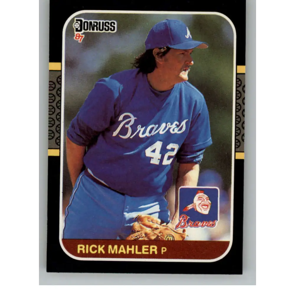 1987 Donruss #190 Rick Mahler EX Excellent Atlanta Braves Baseball Card  Image 1