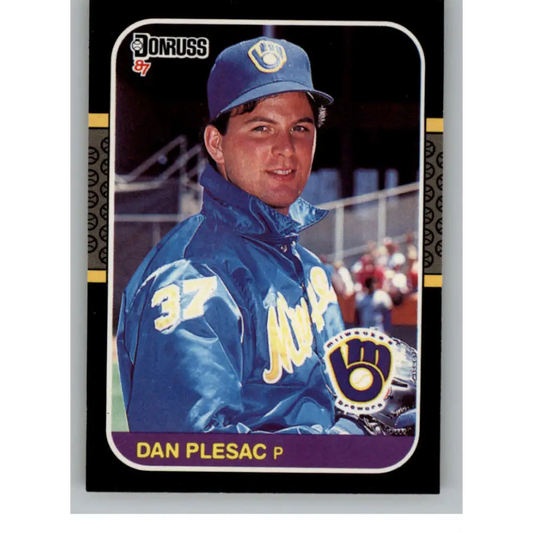 1987 Donruss #214 Dan Plesac EX Excellent Milwaukee Brewers Baseball Card  Image 1