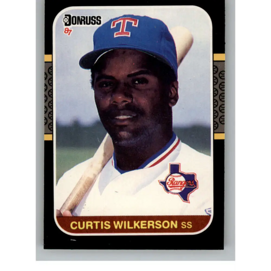 1987 Donruss #223 Curtis Wilkerson EX Excellent Texas Rangers Baseball Card  Image 1